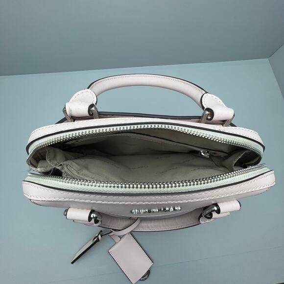 Calvin Klein Leather Light Pink Multi-Pocket Double Strap Hand Bag Purse - Picture 6 of 11